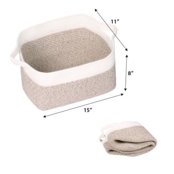 The Univivi three-piece storage basket set includes: a rope towel basket, a white bathroom storage basket, a living room woven blanket basket, and a shoe storage basket.